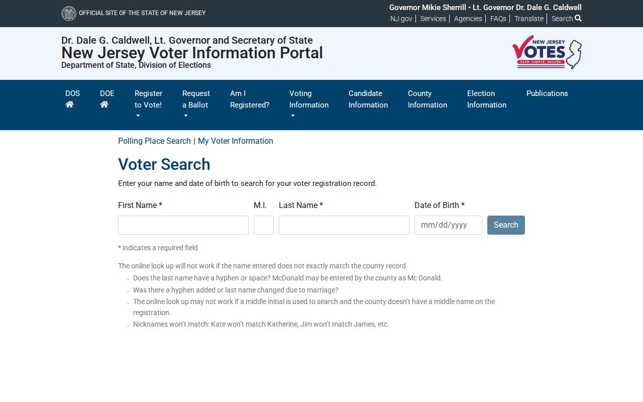 Hackensack residents directory New Jersey voter registration search